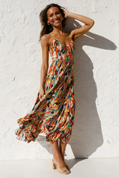 Floral Spaghetti Strap Midi Dress