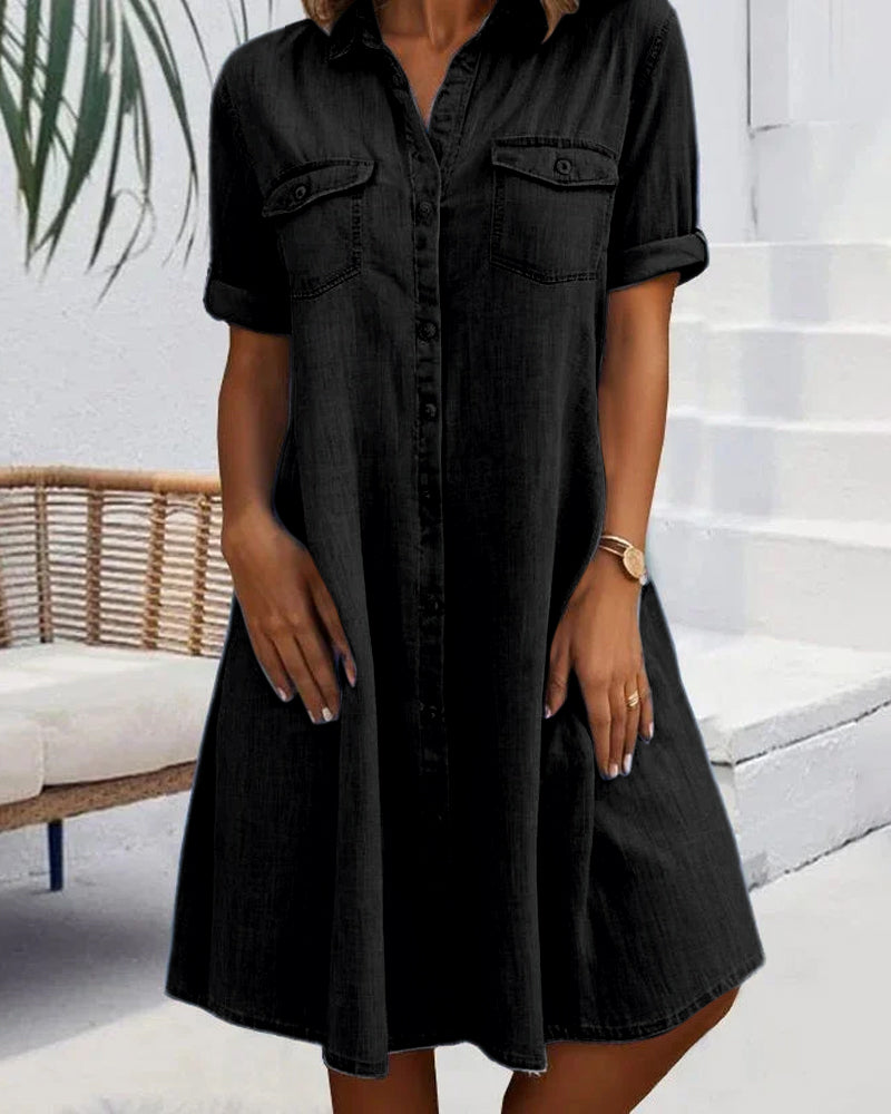 Lightweight Button-Down Shirt Dress