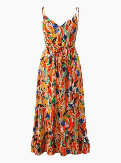 Floral Spaghetti Strap Midi Dress