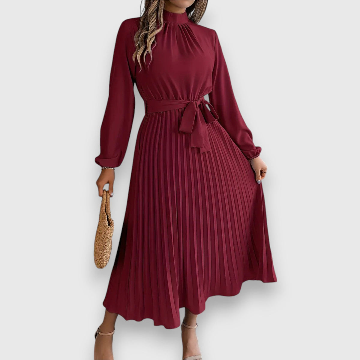 Pleated Midi Dress