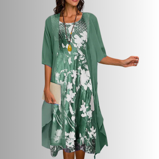 Adelina Floral Lace Midi Dress