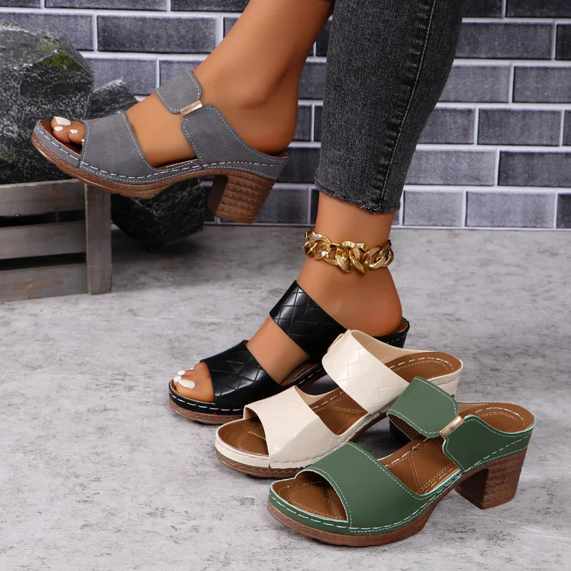 Solara Arch Support Block Heel Sandals