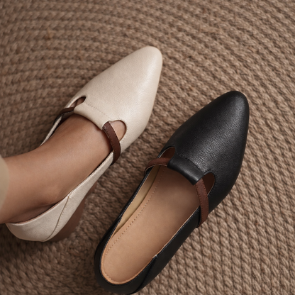 Leather Gold-Accent Orthopedic Flats