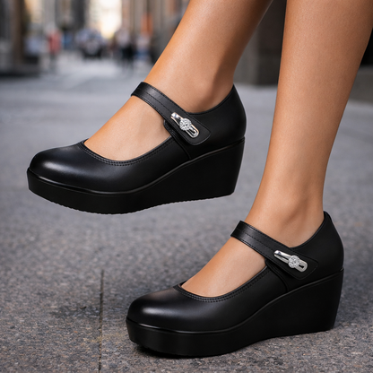 Italian Leather Platform Orthopedic Shoes