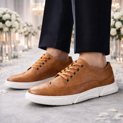 Carelli Orthopedic Leather Low-Top Sneakers