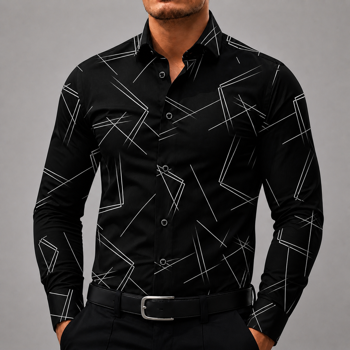 Men's Silk Button-Up Shirt