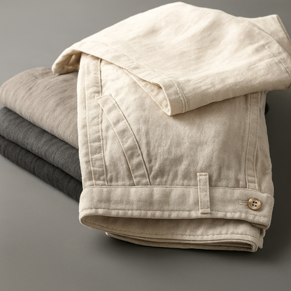 Men's Linen-Cotton Tapered Pants