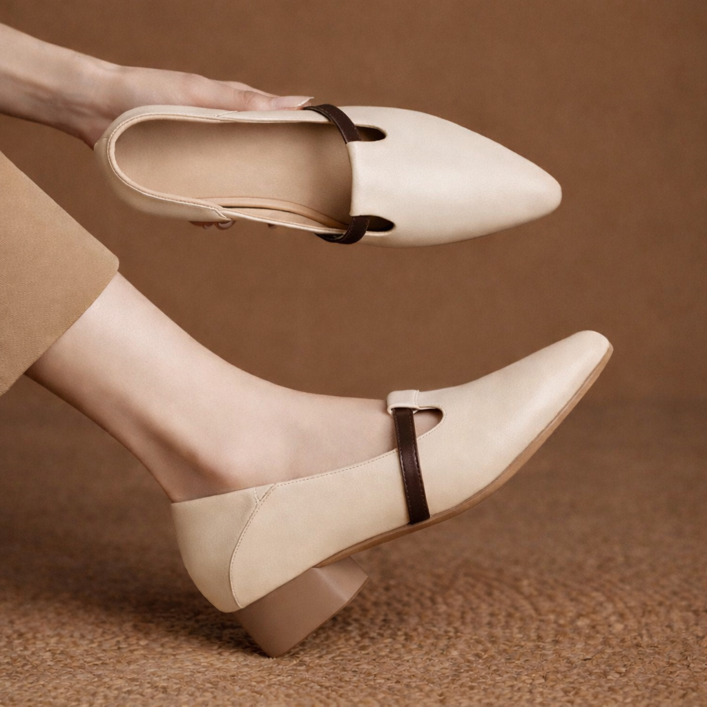 Leather Gold-Accent Orthopedic Flats