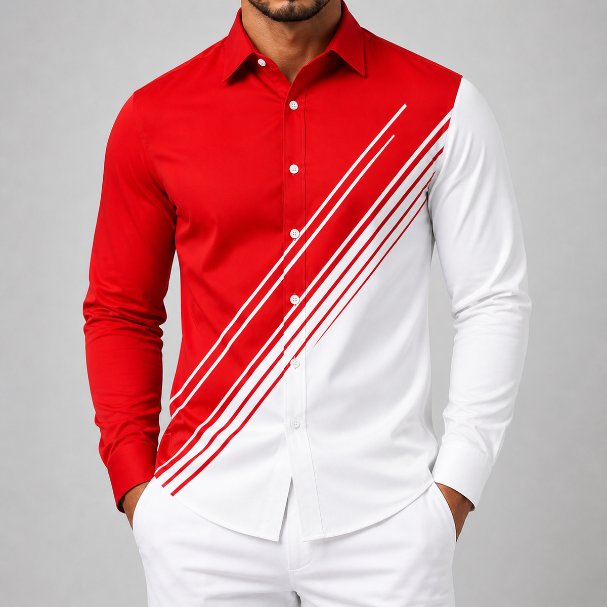 Men's Silk Button-Up Shirt