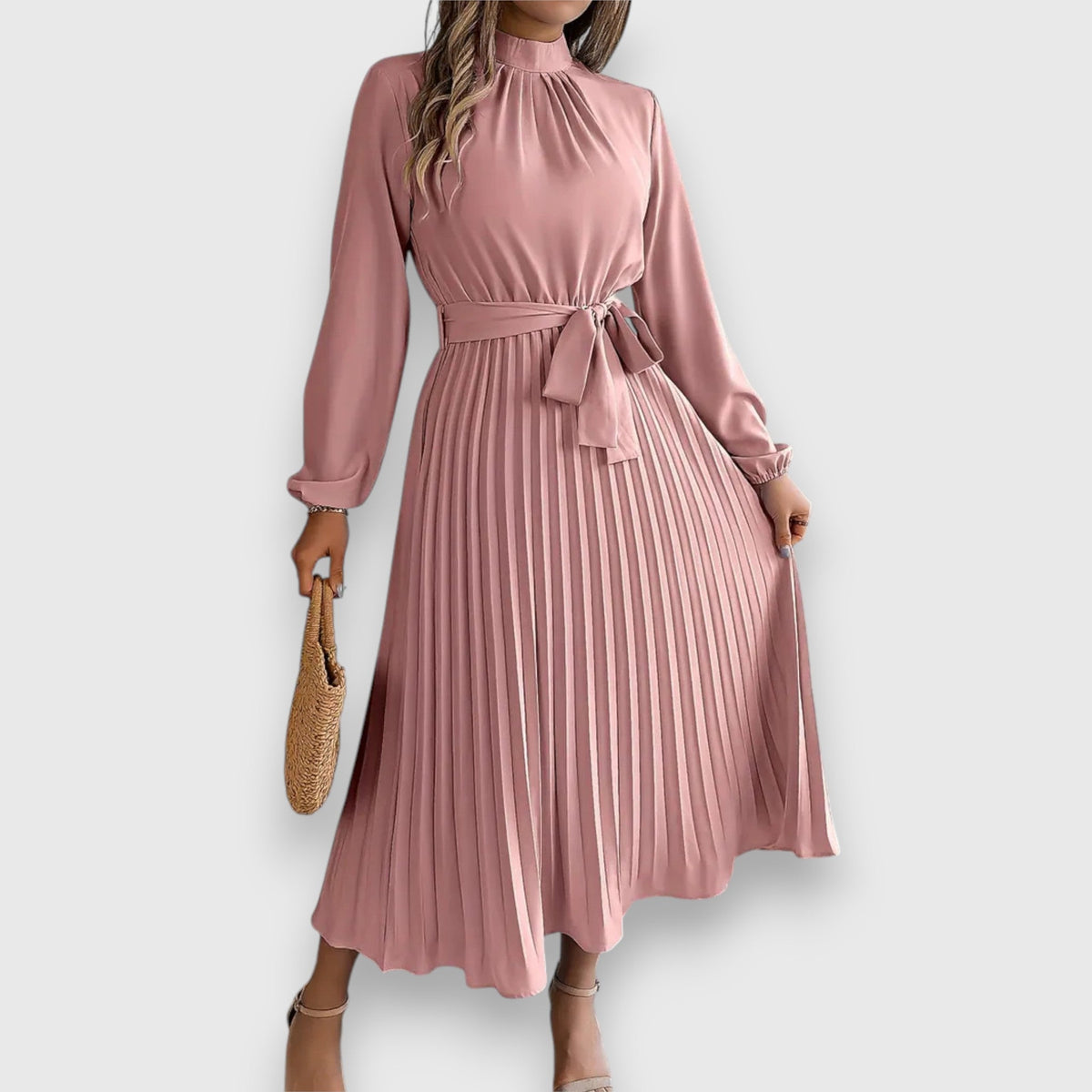 Pleated Midi Dress