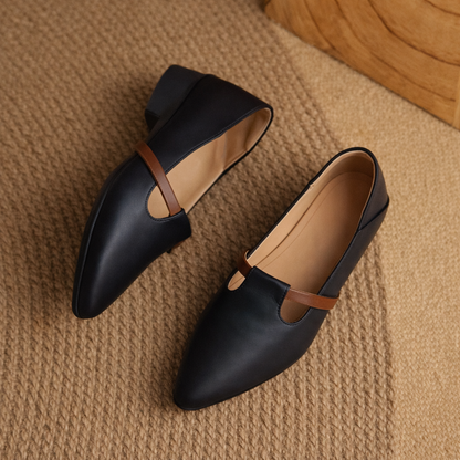 Leather Gold-Accent Orthopedic Flats