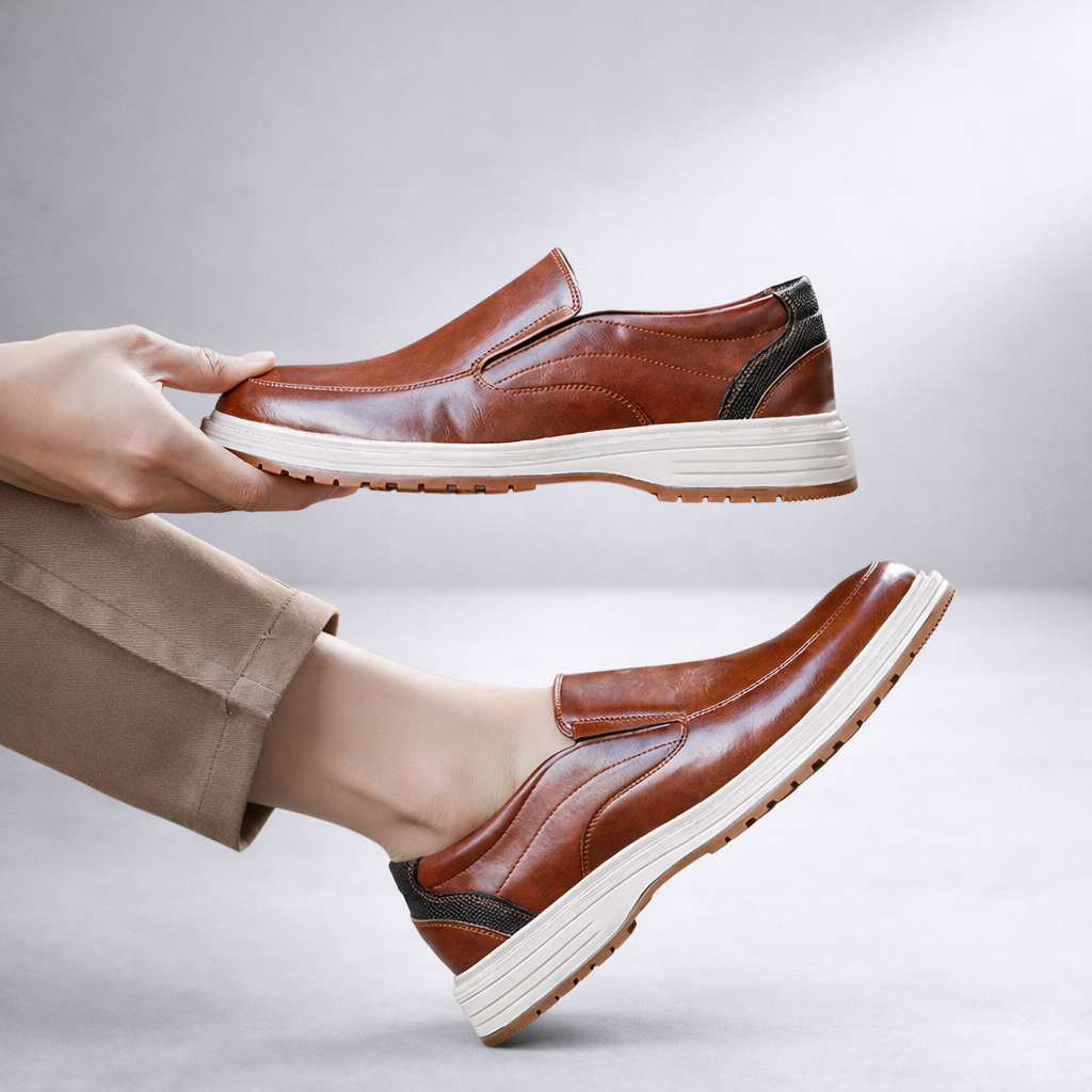 Men's Orthopedic Leather Slip-On Loafers