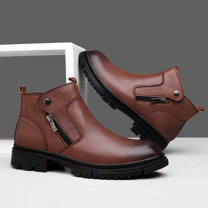 Draven Leather Side-Zip Boots
