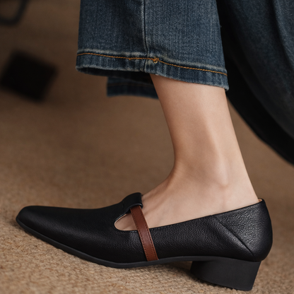 Leather Gold-Accent Orthopedic Flats