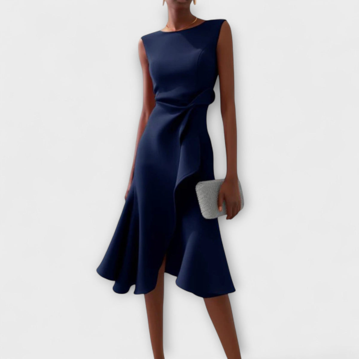 Aurelia Satin One-Shoulder Midi Dress