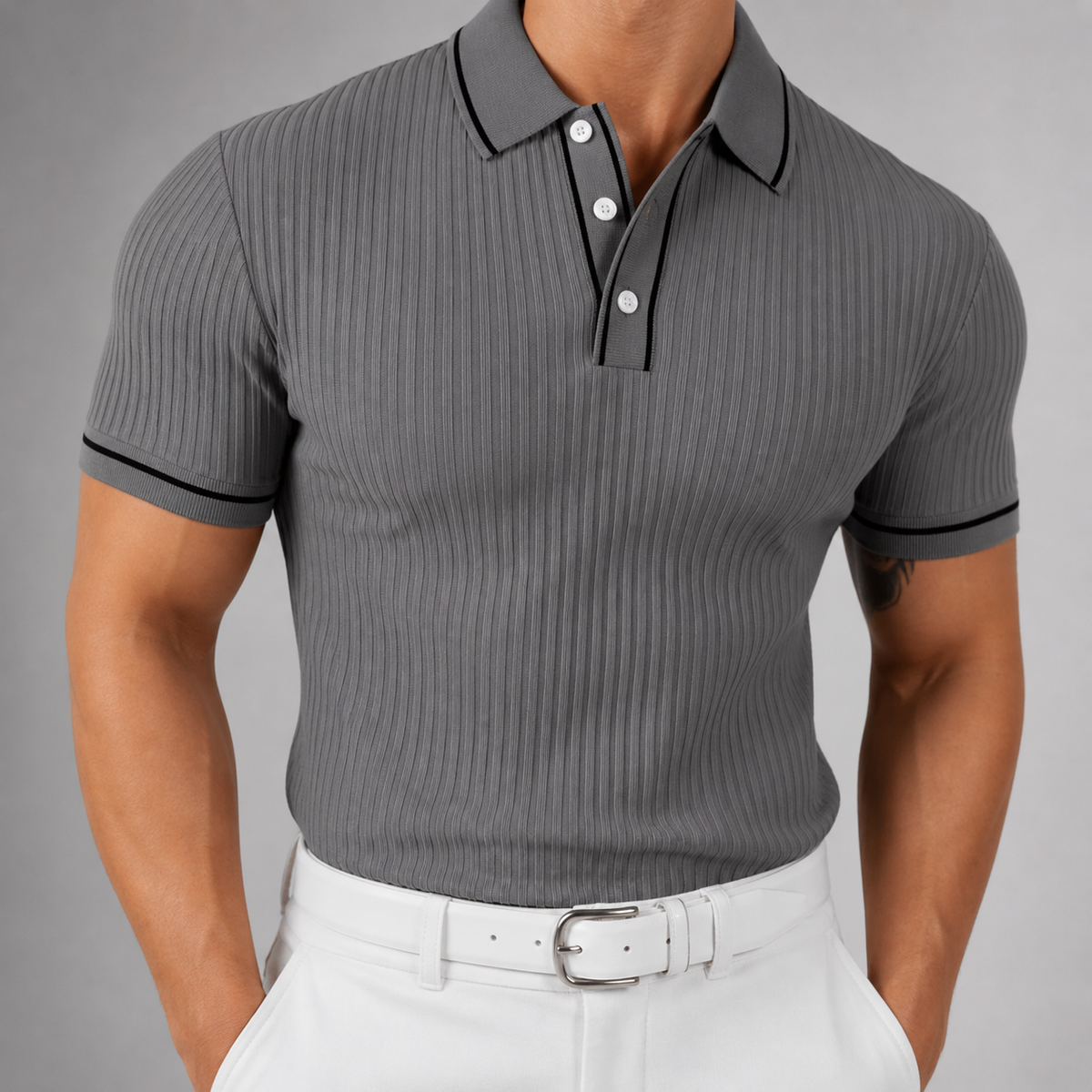 Men's Knit Button-Up Shirt