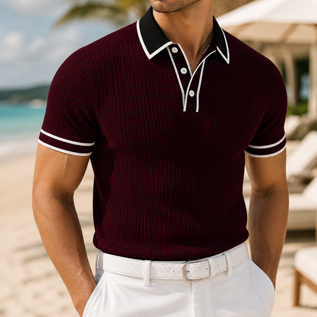 Men's Knit Button-Up Shirt