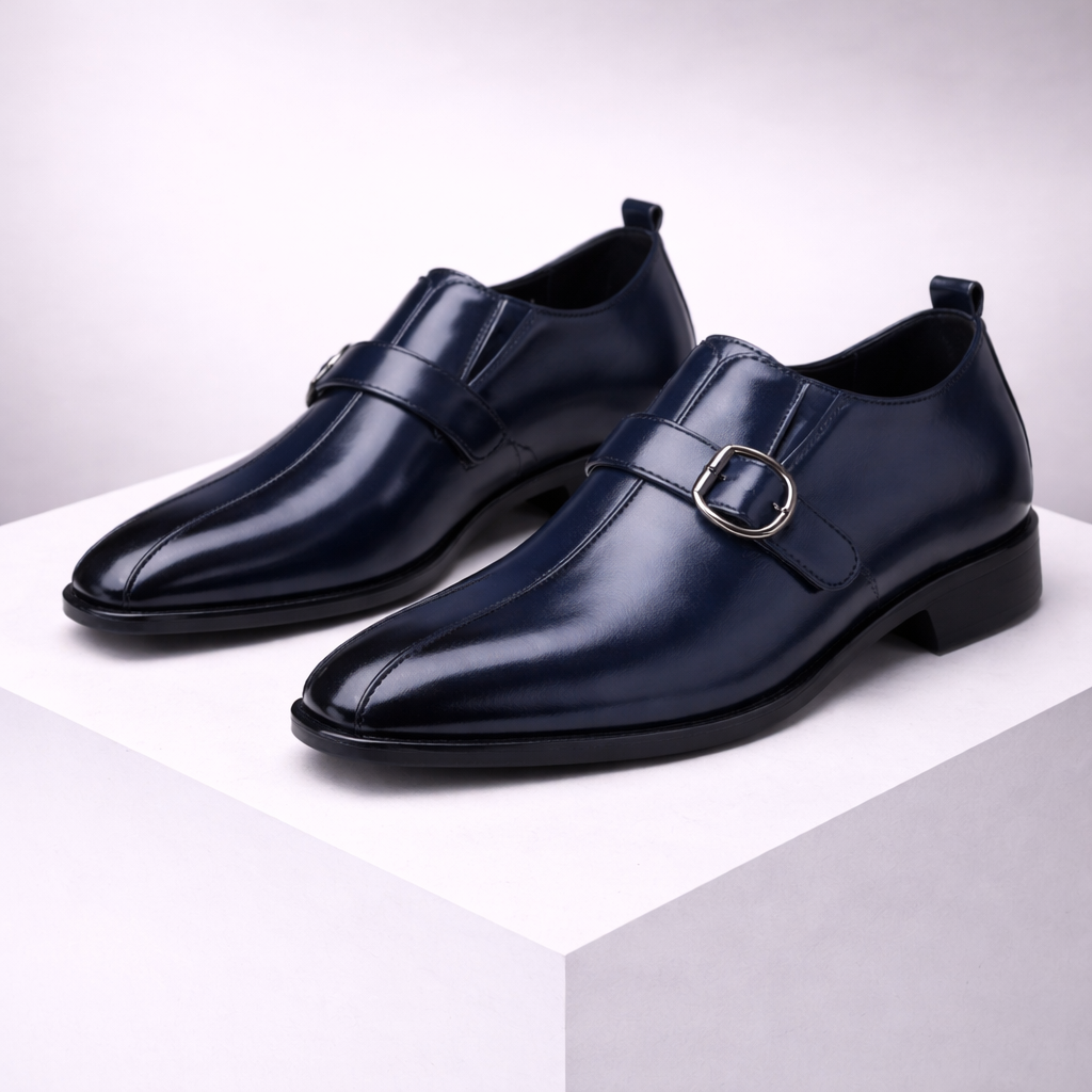 Calvino Double Monk Strap Leather Orthopedic Shoes