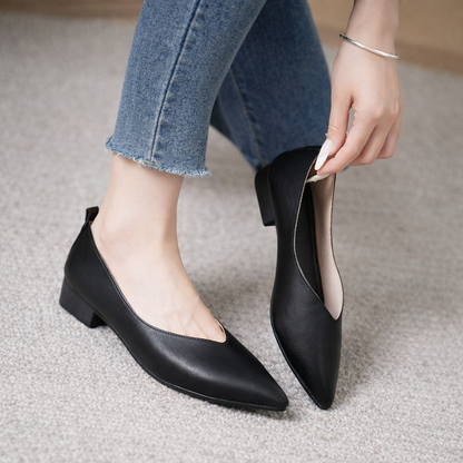 Bellora Italian Leather Block Heel Orthopedic Pumps