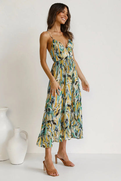 Floral Spaghetti Strap Midi Dress