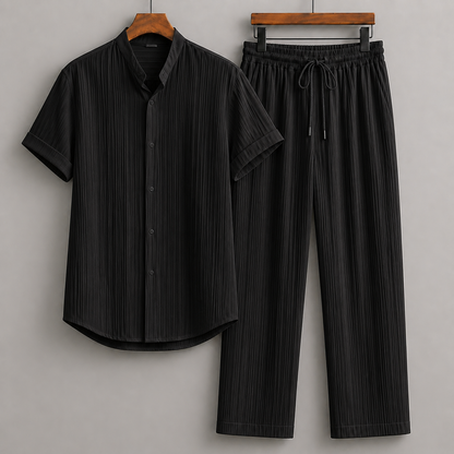 Men's Linen Shirt and Drawstring Pants Set