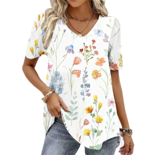 Striped V-Neck T-Shirt