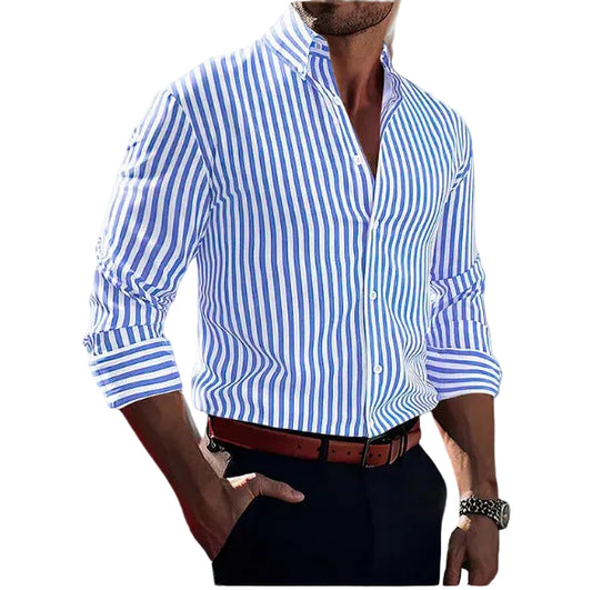 Men's Striped Button-Down Shirt