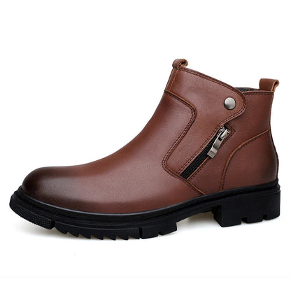 Draven Leather Side-Zip Boots
