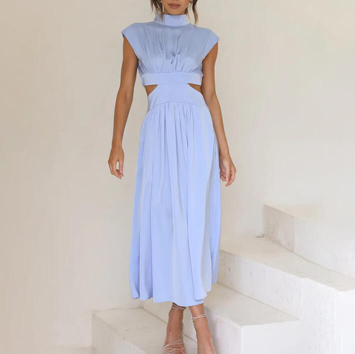 Delphine Mock Neck Midi Dress