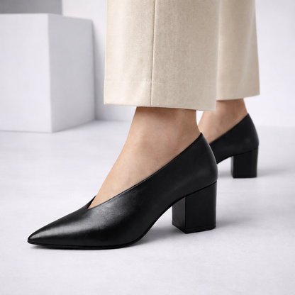 Bellini Italian Leather Block Heels