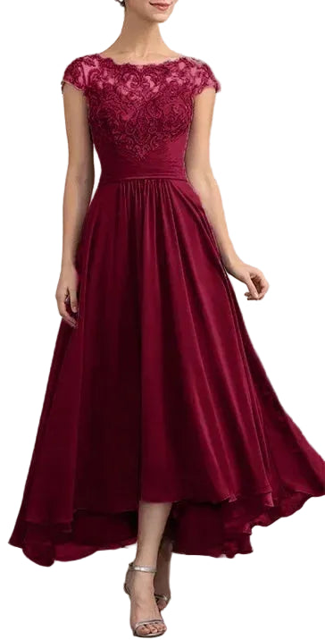 Lace Chiffon Maxi Dress