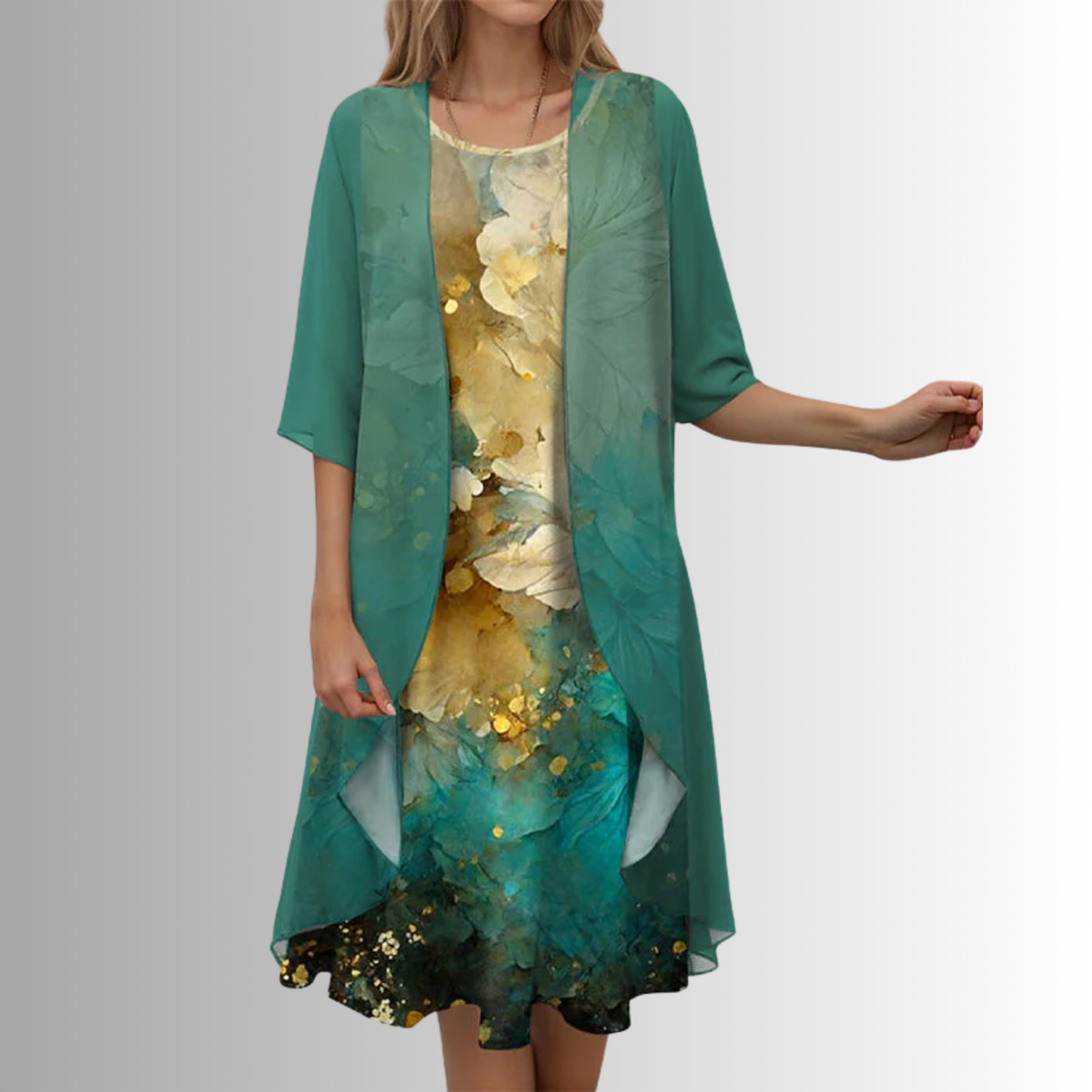 Adelina Floral Lace Midi Dress