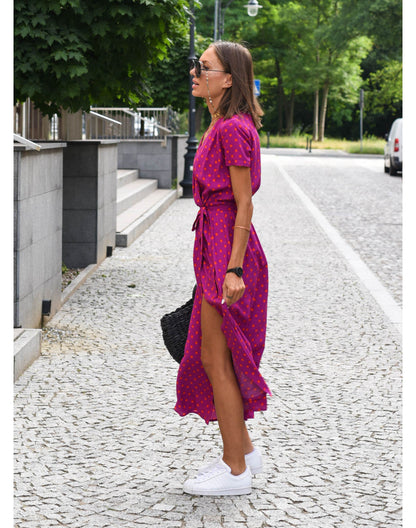 Lorena Floral Wrap Midi Dress
