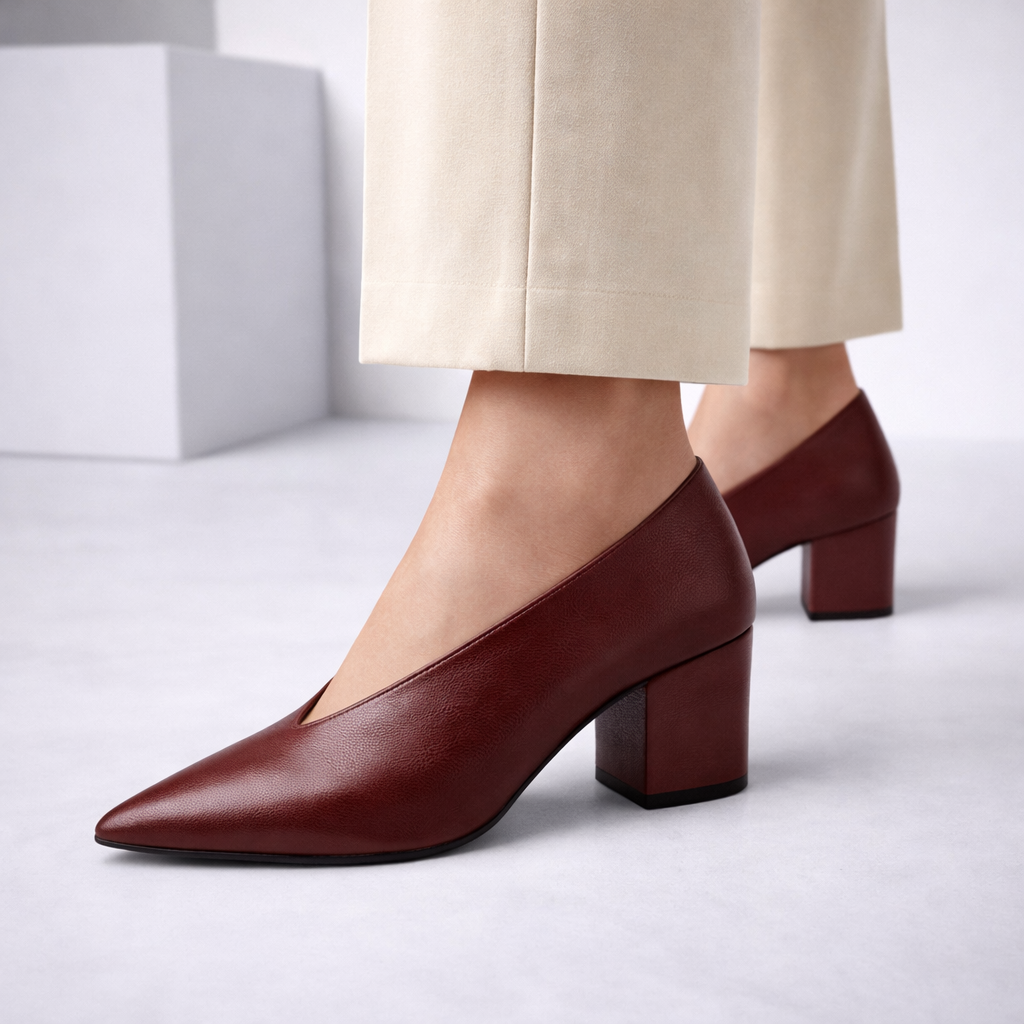Bellini Italian Leather Block Heels