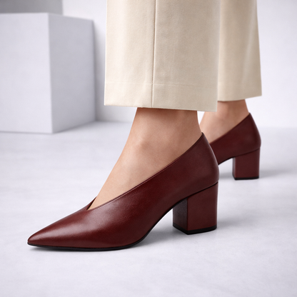 Bellini Italian Leather Block Heels