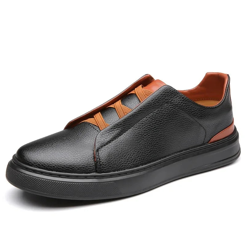 Calvino Pebbled Leather Dress Shoes