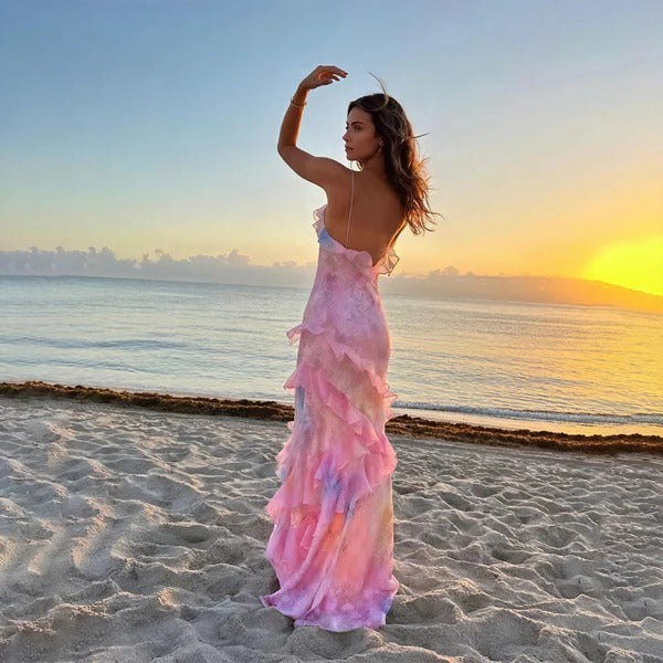 Celestina Floral Ruffle Maxi Dress