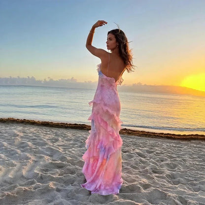 Celestina Floral Ruffle Maxi Dress