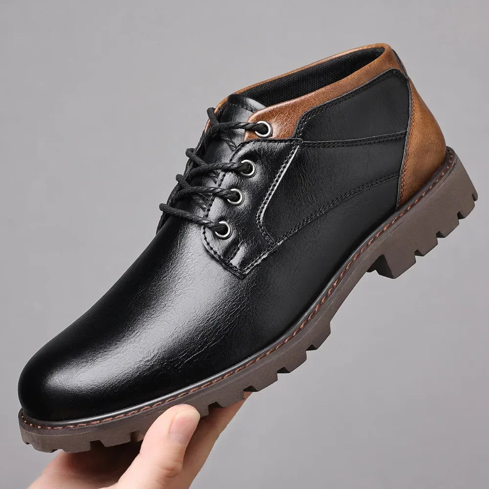 Ravello Leather Lace-Up Ankle Boots