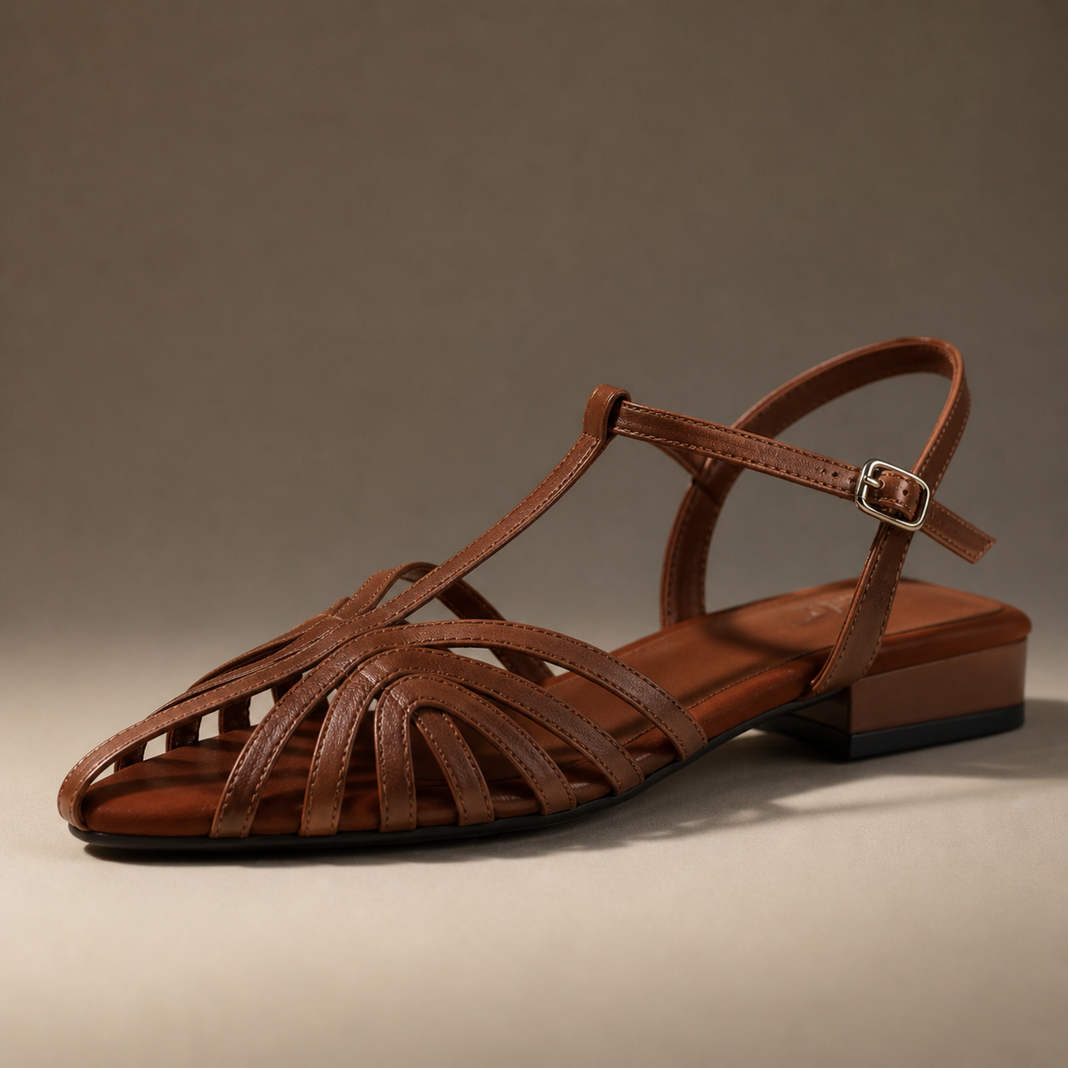 Leather Woven Strap Orthopedic Sandals