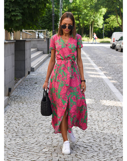 Lorena Floral Wrap Midi Dress
