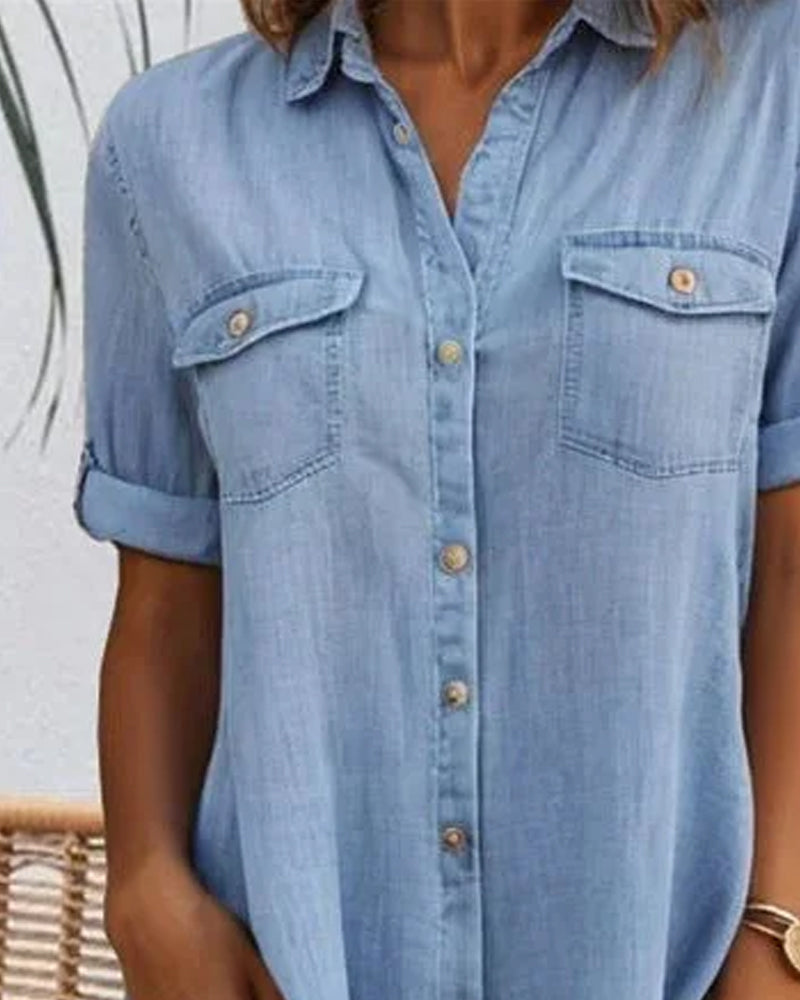 Lightweight Button-Down Shirt Dress