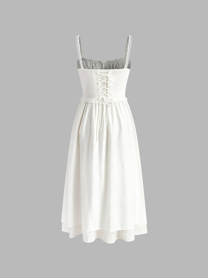 Marlena Smocked Spaghetti Strap Midi Dress