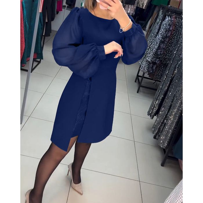 Puff Sleeve Midi Dress