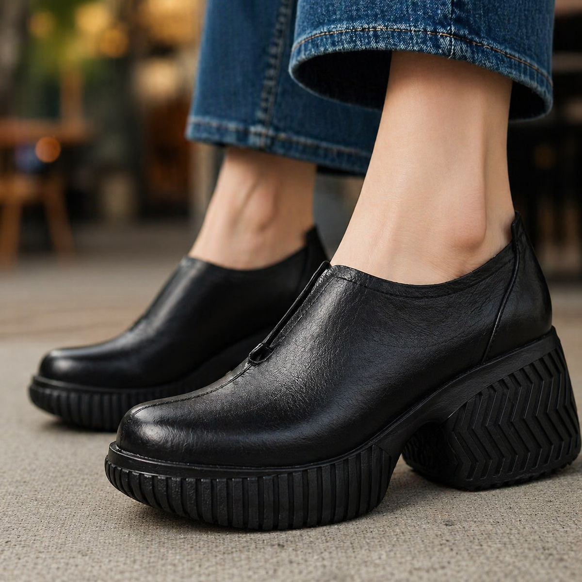 Leather Orthopedic Platform Shoes