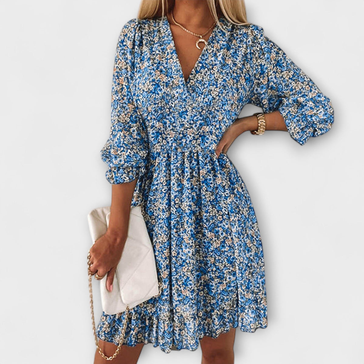 Smocked Floral Puff Sleeve Mini Dress
