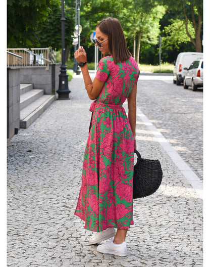 Lorena Floral Wrap Midi Dress