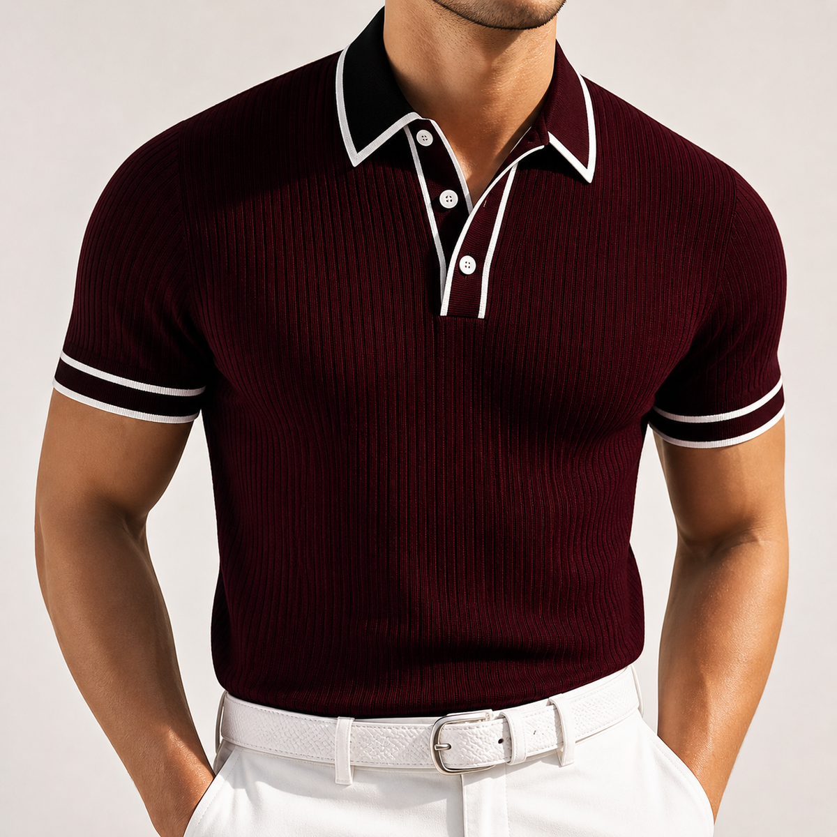 Men's Knit Button-Up Shirt