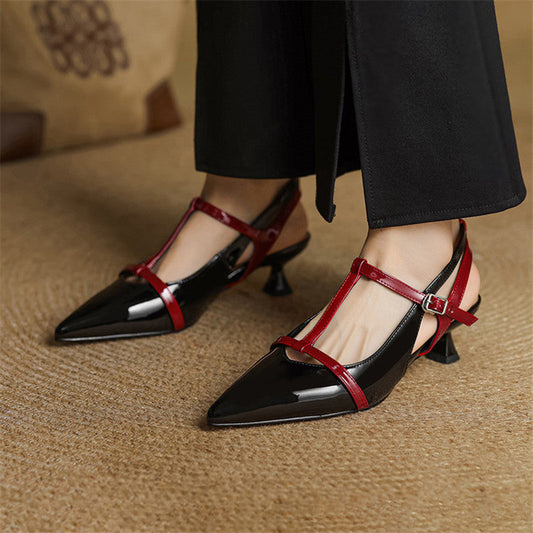 Leather Mary Jane Orthopedic Heels