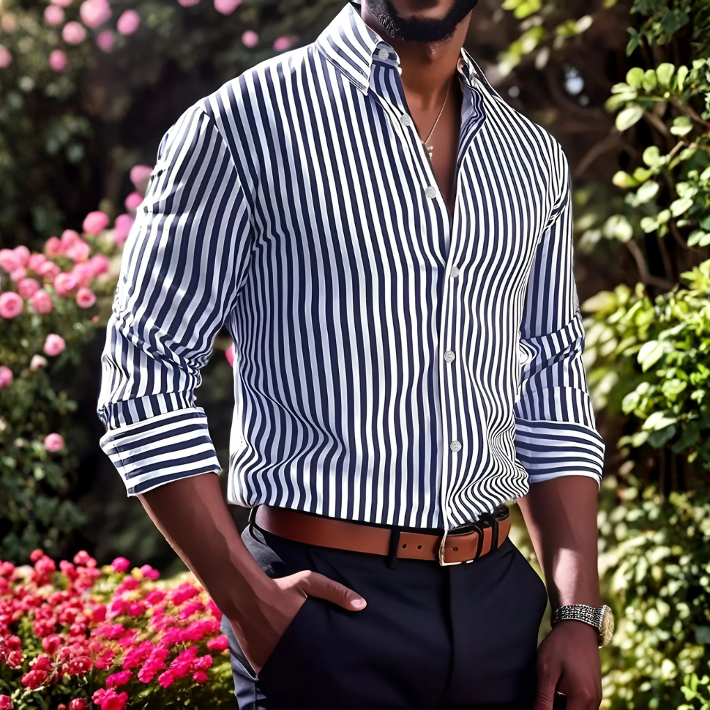 Men's Striped Button-Down Shirt
